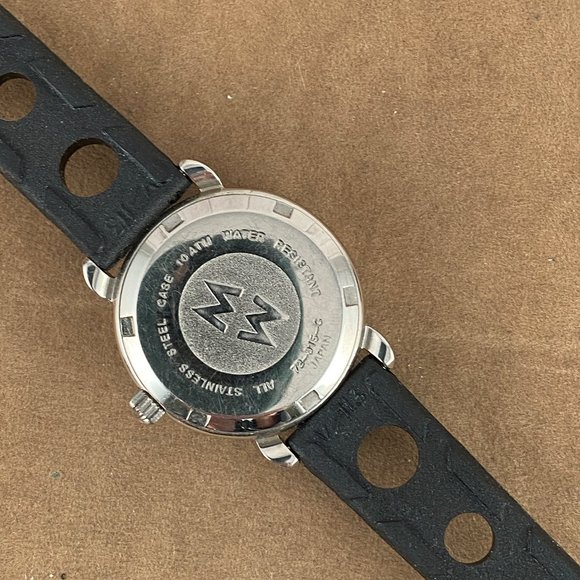 Michele Blue Dial with Black 8 inch Dive Strap All Stainless Steel Watch - Picture 6 of 8